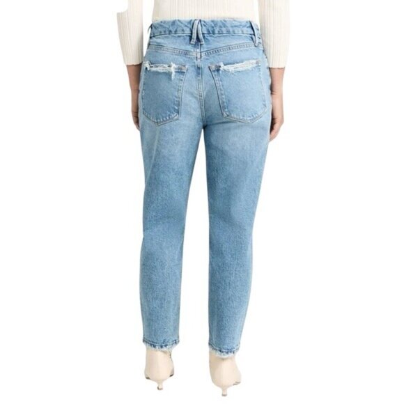 Good American Good Girlfriend Petite Jeans Straight Fit Size 8/29 Blue Denim - Picture 6 of 8